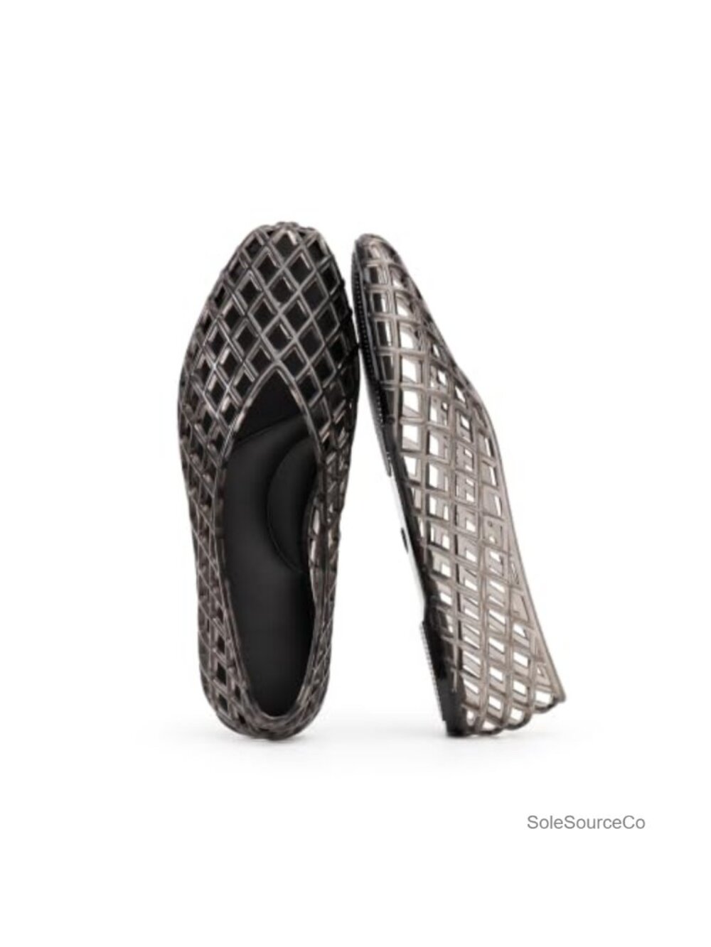 Women's Mesh Ballet Flats Slip On Jelly Shoes Lightweight PVC Pointed Toe